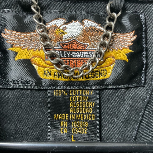 Men’s Harley-Davidson Classic Embroidered Pocket Logo 100% Cotton Button Shirt! - Picture 5 of 10